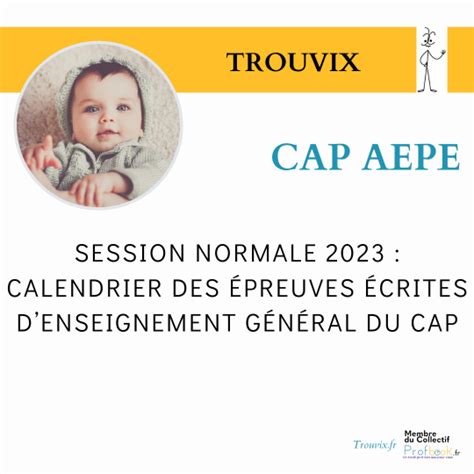 Le calendrier des épreuves écrites 